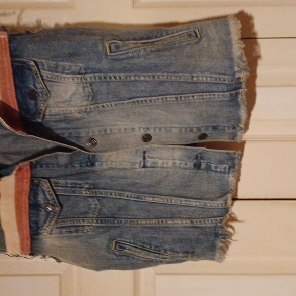 WOMENS DENIM & SUPPLY RL DENIM AMERICAN FLAG VEST SIZE L - Picture 3 of 7